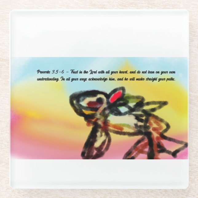 Trust in  jesus  glass coaster (Front)