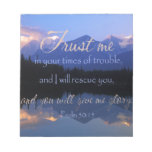 Trust In Me In Times Of Trouble Psalms 50:15 Notepad at Zazzle