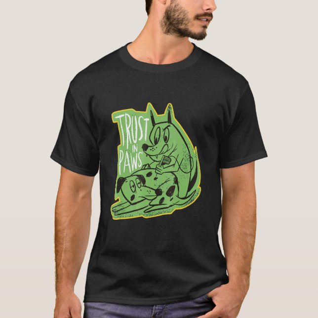 Trust In Paws Tattoo Dogs Dog Owner Inking Pet Dog T-Shirt (Front)