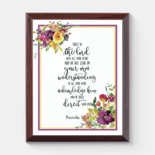 Trust in the floral Plaque