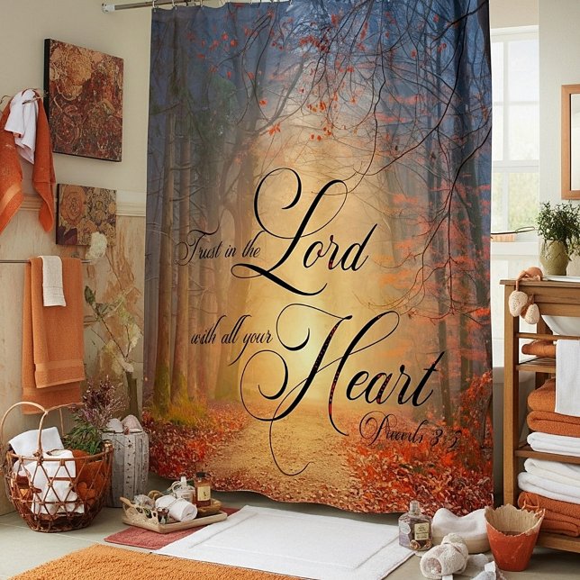 Trust in the Lord autumn trees Shower Curtain (Creator Uploaded)