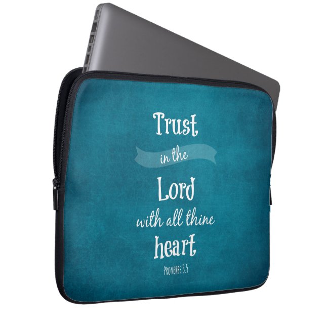 Trust in the Lord Bible Verse Laptop Sleeve (Front Right)