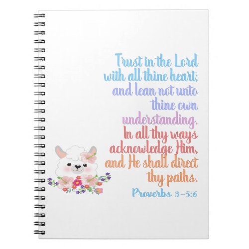 Trust in the Lord Bible Verse Notebook