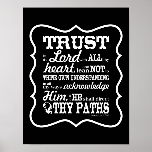 Trust in the Lord -- Black Poster (Front)
