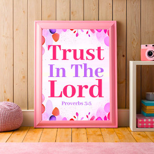 Trust in the Lord Boho Christian Teen Girl Art Poster