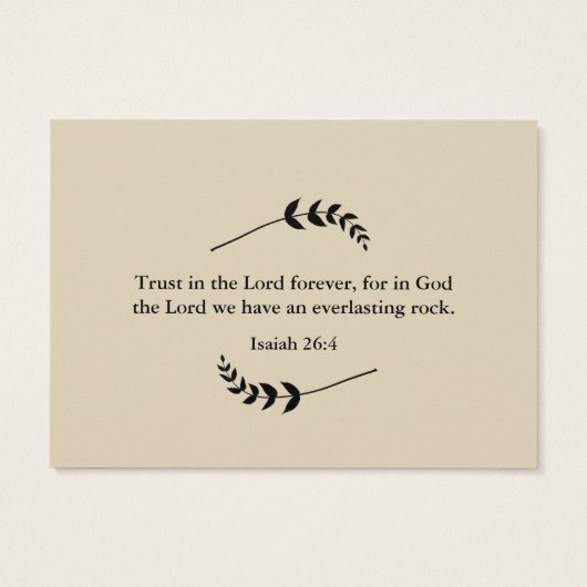 Trust in the Lord Christian Inspiration Card (Back)