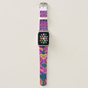 Trust In The Lord Fish Leaves Purple Green Orange Apple Watch Band