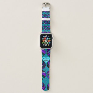 Trust In The Lord Fish Leaves Purple Teal Grey Apple Watch Band