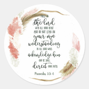 Trust in the Lord floral Classic Round Sticker