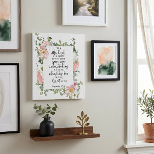 Trust in the Lord floral Faux Canvas Print