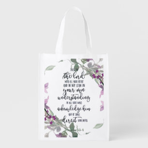 Trust in the Lord floral Grocery Bag