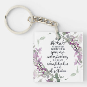 Trust in the Lord floral Keychain