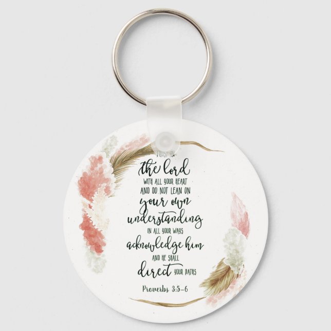 Trust in the Lord floral   Keychain (Front)
