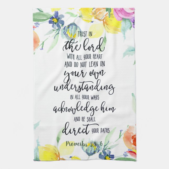 Trust in the Lord floral   Kitchen Towel (Vertical)