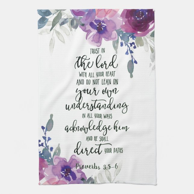 Trust in the Lord floral   Kitchen Towel (Vertical)