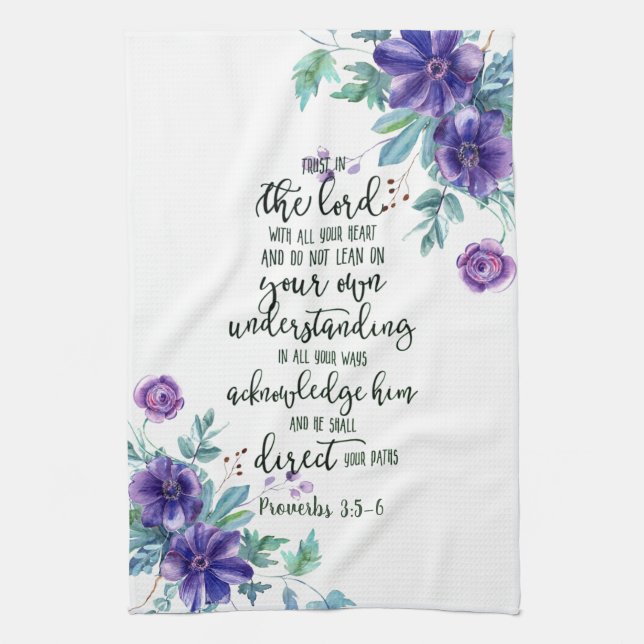 Trust in the Lord floral   Kitchen Towel (Vertical)