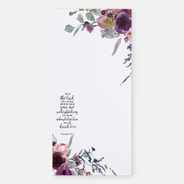 Trust in the Lord floral   Magnetic Notepad (Front)