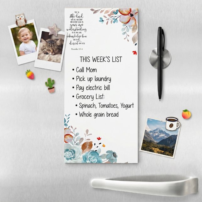 Trust in the Lord floral  Magnetic Notepad (Creator Uploaded)