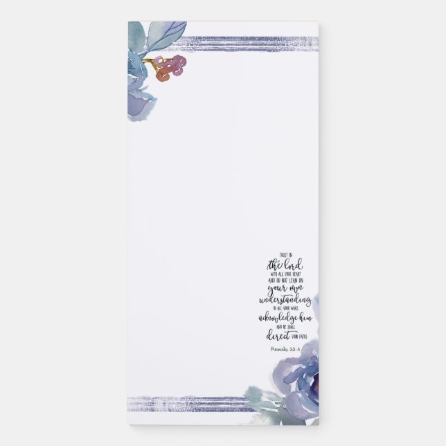 Trust in the Lord floral Magnetic Notepad (Front)