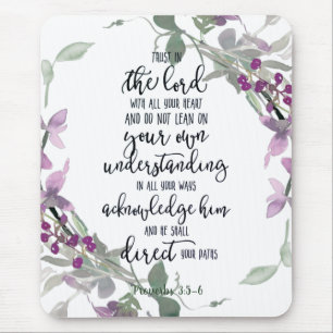 Trust in the Lord floral Mouse Pad