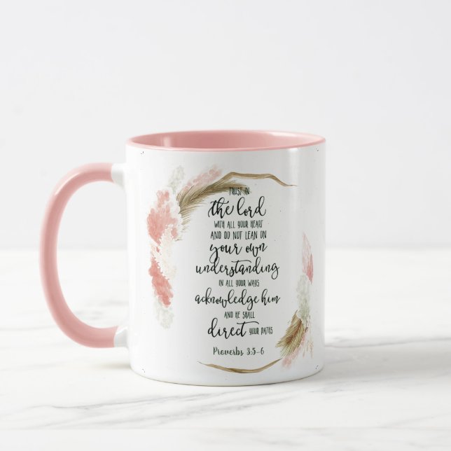 Trust in the Lord floral   Mug (Left)