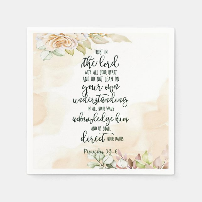 Trust in the Lord floral   Napkins (Front)