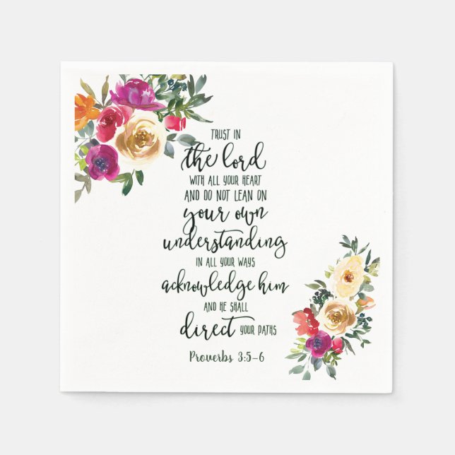 Trust in the Lord floral   Napkins (Front)