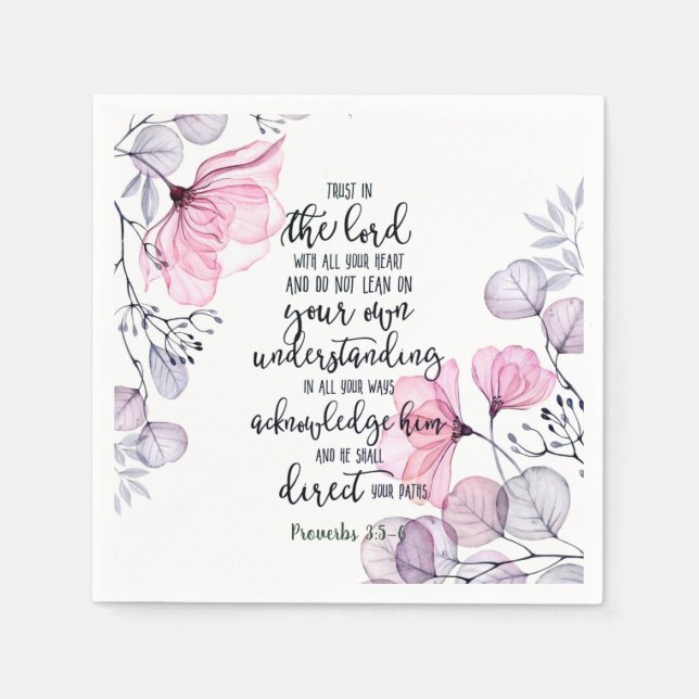 Trust in the Lord floral   Napkins (Front)