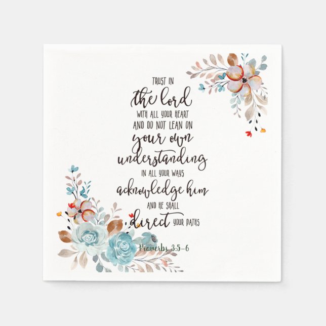 Trust in the Lord floral  Napkins (Front)