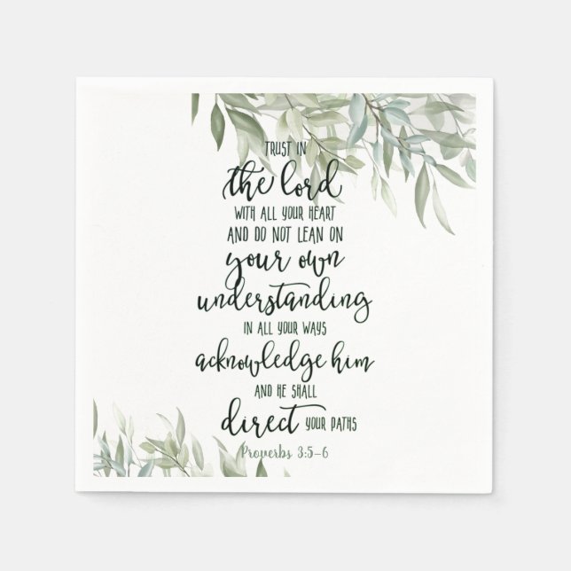 Trust in the Lord floral  Napkins (Front)