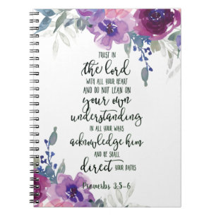 Trust in the Lord floral   Notebook
