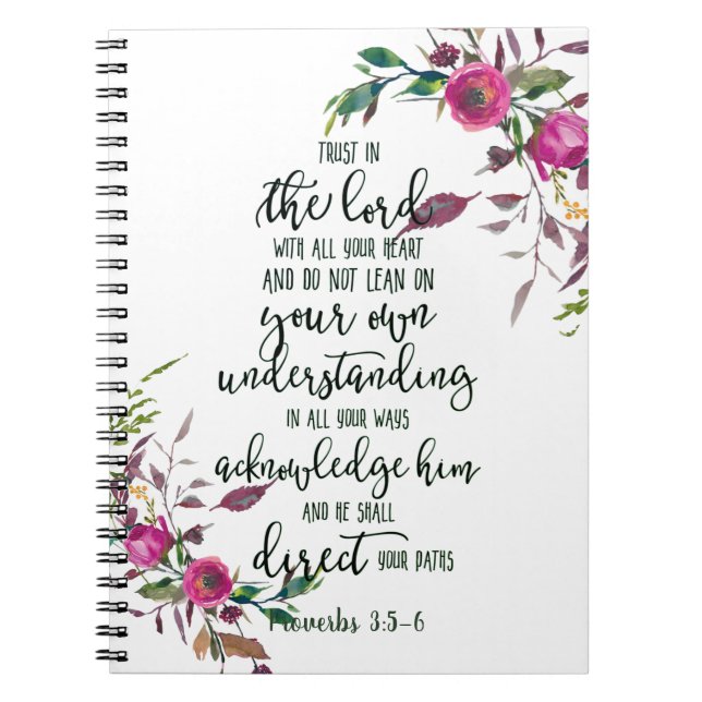Trust in the Lord floral   Notebook (Front)