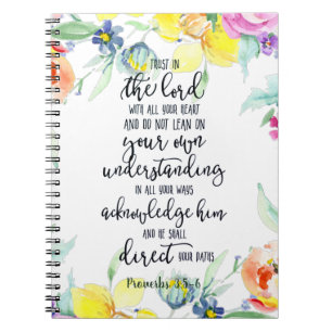 Trust in the Lord floral   Notebook
