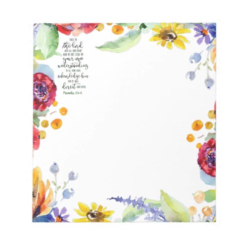 Trust in the Lord floral  Notepad