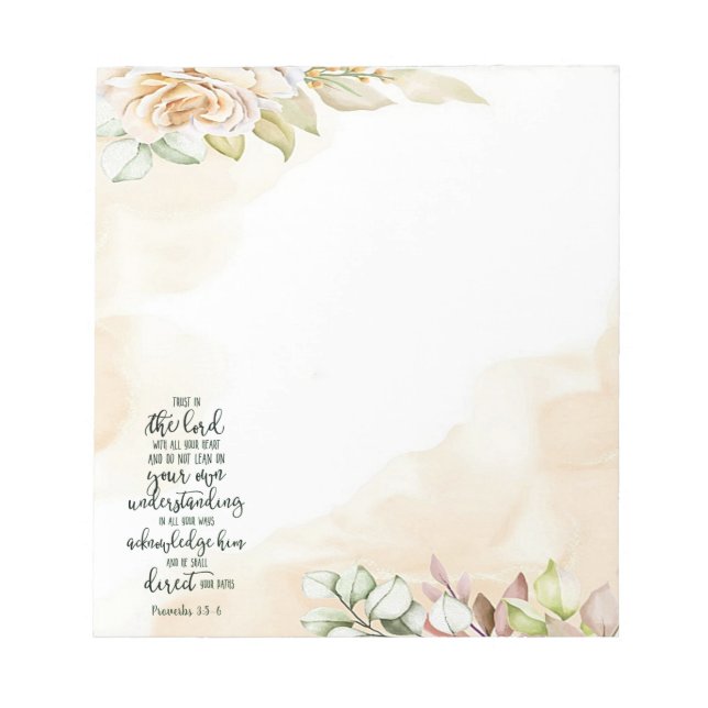 Trust in the Lord floral   Notepad (Front)