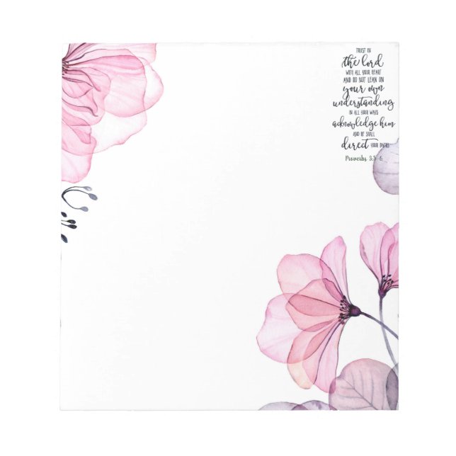 Trust in the Lord floral   Notepad (Front)