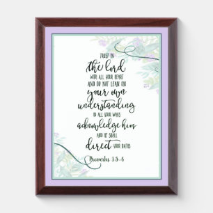Trust in the Lord floral Plaque