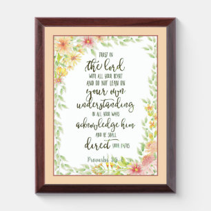 Trust in the Lord floral Plaque