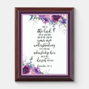 Trust in the Lord floral Plaque