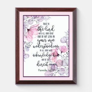 Trust in the Lord floral Plaque
