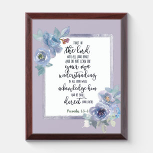Trust in the Lord floral Plaque