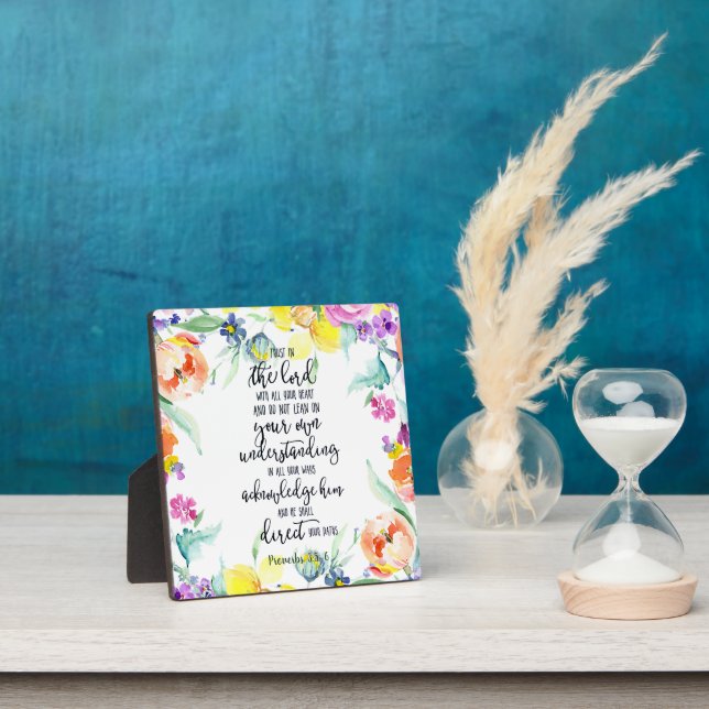 Trust in the Lord floral   Plaque (Insitu)