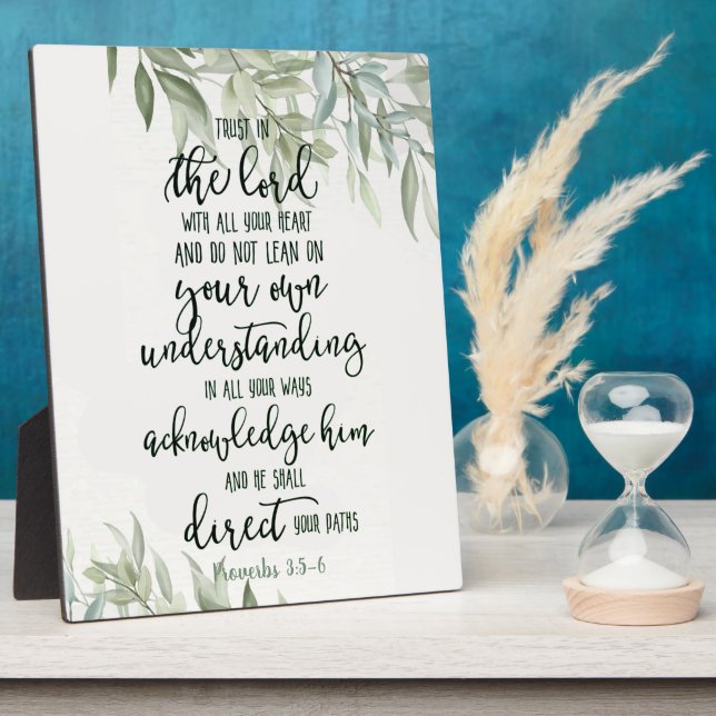 Trust in the Lord floral  Plaque (Side)