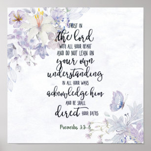 Trust in the Lord floral Poster