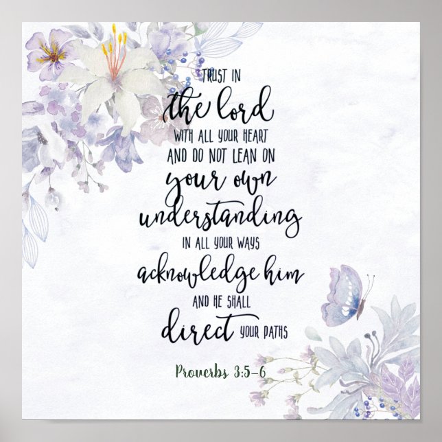 Trust in the Lord floral  Poster (Front)