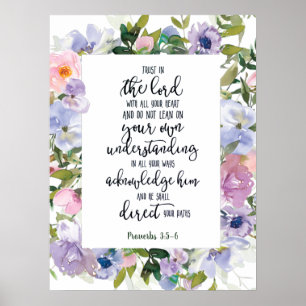 Trust in the Lord floral Poster