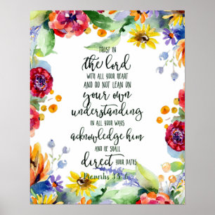 Trust in the Lord floral Poster