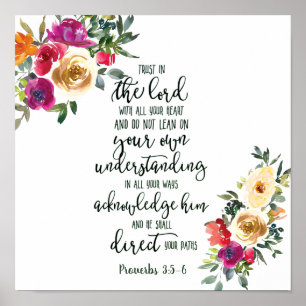 Trust in the Lord floral Poster
