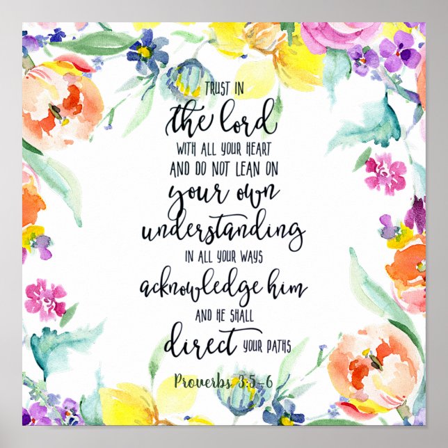 Trust in the Lord floral   Poster (Front)