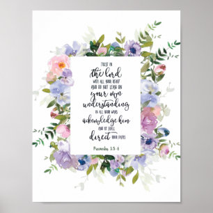 Trust in the Lord floral Poster